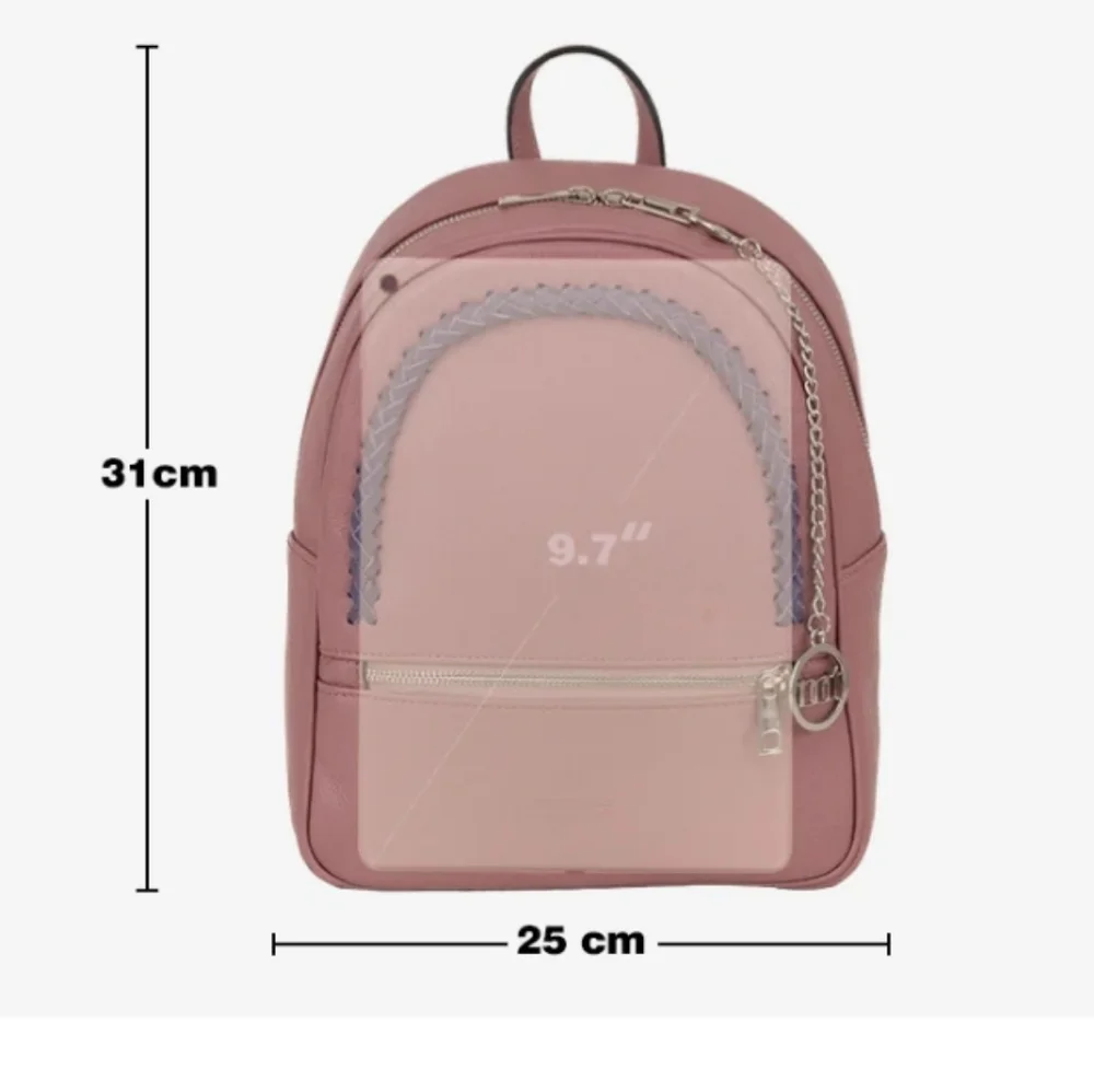 MSRP $420 Antique Rose Leather Backpack, Braided Detail Italy NWT Offers Welcome